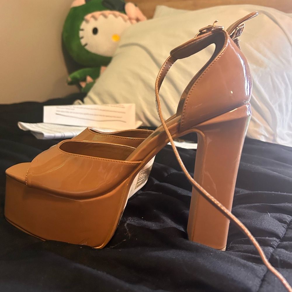 Elegant Tan Platform Heels
